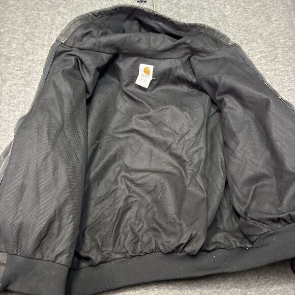 VTG Carhartt J03 Black Thermal Lined Traditional Duck Active Jacket Sz 2XL Logo - Picture 6 of 11